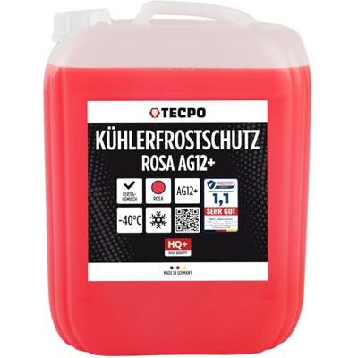 TECPO Antigel de radiateur rouge rose, 10 litres de liquide de refroidissement G12 + -40 °C, G12, liquide de refroidissement pour voiture, mélange prêt à l'emploi, eau de refroidissement pour voiture TECPO Antigel de radiateur rouge rose, 10 litres de liquide de refroidissement G12 + -40 °C, G12, liquide de refroidissement pour voiture, mélange prêt à l'emploi, eau de refroidissement pour voiture