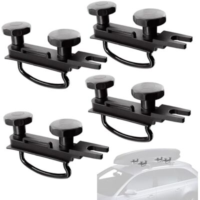 Focenat Fixation pour boîte de toit, 4 kits de montage pour boîte de toit, pinces en U pour boîte de toit, support pour boîte de toit universelle, support pour boîte de toit avec 8 écrous de Focenat Fixation pour boîte de toit, 4 kits de montage pour boîte de toit, pinces en U pour boîte de toit, support pour boîte de toit universelle, support pour boîte de toit avec 8 écrous de