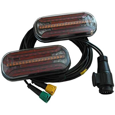 Fristom Kit de feux arrière LED pour remorque Clignotant dynamique 5 m 13 broches 12/24 V Fristom Kit de feux arrière LED pour remorque Clignotant dynamique 5 m 13 broches 12/24 V