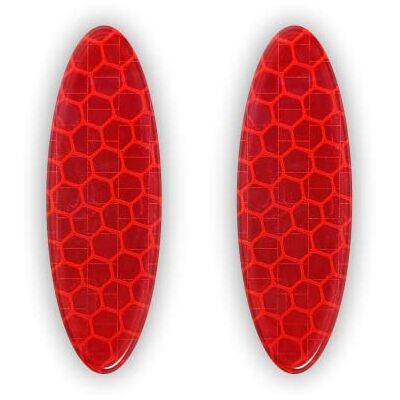Autocollants ovales réfléchissants rouges - 25 x 95 mm, 2 pcs Autocollants ovales réfléchissants rouges - 25 x 95 mm, 2 pcs