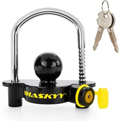 HASKYY Antivol de Remorque I Attelage à boule de remorquage I Dispositif de sécurité des caravan HASKYY Antivol de Remorque I Attelage à boule de remorquage I Dispositif de sécurité des caravan