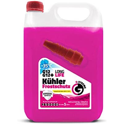 Gamix Car Chemicals Antigel pour radiateur G12/G12+ Liquide de refroidissement de 5 ans à -35 °C Liquide de refroidissement prêt à l'emploi 5 L Gamix Car Chemicals Antigel pour radiateur G12/G12+ Liquide de refroidissement de 5 ans à -35 °C Liquide de refroidissement prêt à l'emploi 5 L