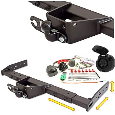 Generic Attelage de remorque universel variable fixe et amovible AHK pour camping-car, motorhome, dépanneuse, fourgon, LBW (avec plaque à visser 2 trous, sans kit électrique) Generic Attelage de remorque universel variable fixe et amovible AHK pour camping-car, motorhome, dépanneuse, fourgon, LBW (avec plaque à visser 2 trous, sans kit électrique)