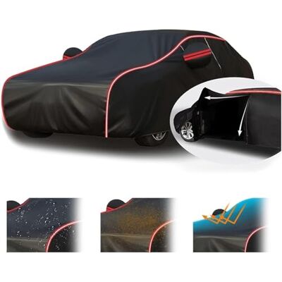 Ansixeay Housse de voiture complète pour Fiat Panda 2012-2024, toutes saisons, avec fermeture éclair de porte, imperméable, coupe-vent, protection contre le soleil, la pluie, la neige Ansixeay Housse de voiture complète pour Fiat Panda 2012-2024, toutes saisons, avec fermeture éclair de porte, imperméable, coupe-vent, protection contre le soleil, la pluie, la neige