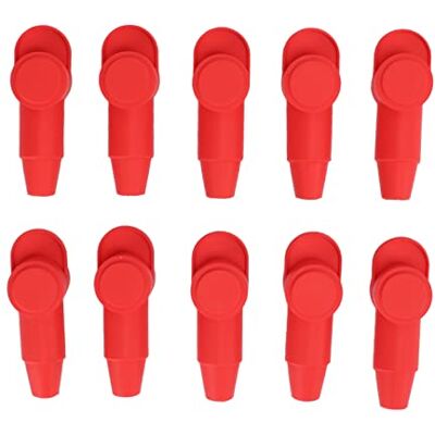Tbest Lot de 10 Cache-bornes de Batterie de Voiture, Cache-bornes en Silicone Rouge pour Alternateur, Remplacement de Protection de Bornes pour Fil 10‑2 AWG Tbest Lot de 10 Cache-bornes de Batterie de Voiture, Cache-bornes en Silicone Rouge pour Alternateur, Remplacement de Protection de Bornes pour Fil 10‑2 AWG