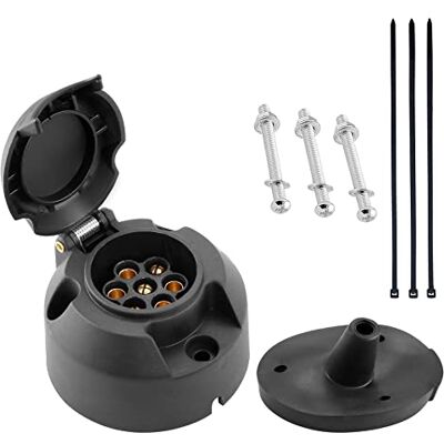 SPARKMOTO Prise Remorque 7 Broches Prise Attelage 7 Plot Femelle pour Remorque Voiture,Caravane,12V Prise de remorque 7 Broches Femelle Etanche,avec Joint arrière Prise Étanche,Norme ISO 1724 (SK07S) SPARKMOTO Prise Remorque 7 Broches Prise Attelage 7 Plot Femelle pour Remorque Voiture,Caravane,12V Prise de remorque 7 Broches Femelle Etanche,avec Joint arrière Prise Étanche,Norme ISO 1724 (SK07S)