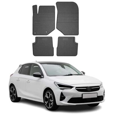 OMAC Tapis de sol en caoutchouc compatible avec Opel Corsa F 2019-2026 En caoutchouc TPE Noir 4X OMAC Tapis de sol en caoutchouc compatible avec Opel Corsa F 2019-2026 En caoutchouc TPE Noir 4X
