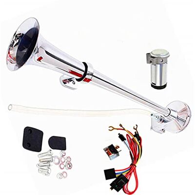 YIYDA klaxon de voiture klaxon d'air klaxon de camion 150db Air Horn chrome zinc argent trompette à tube unique 45cm haut-parleur klaxon d'air avec compresseur klaxon Car Horn pour 12V car camion ect YIYDA klaxon de voiture klaxon d'air klaxon de camion 150db Air Horn chrome zinc argent trompette à tube unique 45cm haut-parleur klaxon d'air avec compresseur klaxon Car Horn pour 12V car camion ect
