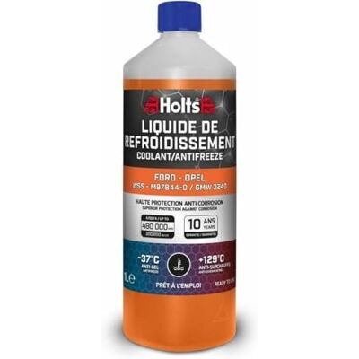 Holts HAFR0009B Liquide de refroidissement antigel pour voiture Ford Vaux Opel, WSS-M97B44-D/GMW 3240, durée de vie de 10 ans, protection jusqu'à -37 °C, orange, 1 litre Holts HAFR0009B Liquide de refroidissement antigel pour voiture Ford Vaux Opel, WSS-M97B44-D/GMW 3240, durée de vie de 10 ans, protection jusqu'à -37 °C, orange, 1 litre