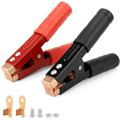 QWORK ® Lot de 2 pinces crocodiles 1000 A pour câble de démarrage de batterie Pinces crocodiles avec gaine isolante pour câbles de démarrage de voiture QWORK ® Lot de 2 pinces crocodiles 1000 A pour câble de démarrage de batterie Pinces crocodiles avec gaine isolante pour câbles de démarrage de voiture