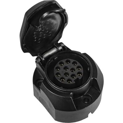 AOHEWEI Prise de remorque 13 broches étanche 12 V, adaptateur de prise électrique d'attelage de remorque en plastique 13 broches pour camion, camping-car, voiture, caravane, remorquage AOHEWEI Prise de remorque 13 broches étanche 12 V, adaptateur de prise électrique d'attelage de remorque en plastique 13 broches pour camion, camping-car, voiture, caravane, remorquage