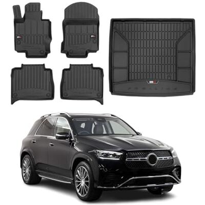 OMAC Lot de 5 tapis de sol et bac de coffre compatibles avec Mercedes GLE V167 2019-2025 en caoutchouc OMAC Lot de 5 tapis de sol et bac de coffre compatibles avec Mercedes GLE V167 2019-2025 en caoutchouc