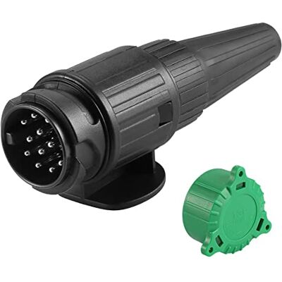 SPARKMOTO Connecteur Prise Remorque Male 13 Broches,12V Prise Remorque 13 Broches Male etanche pour Caravane Porte-vélos Camion,prise attache 13 broches male,Fiche attelage 13plots avec Cache(SK13PEH) SPARKMOTO Connecteur Prise Remorque Male 13 Broches,12V Prise Remorque 13 Broches Male etanche pour Caravane Porte-vélos Camion,prise attache 13 broches male,Fiche attelage 13plots avec Cache(SK13PEH)