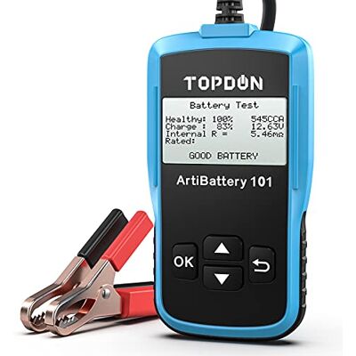 TOPDON Testeur de Batterie Auto AB101 100-2000 CCA Testeur Batterie Voiture 12v sur Le Système de Démarrage Outil d'Analyse de Charge pour Voiture/VUS/Camion Léger TOPDON Testeur de Batterie Auto AB101 100-2000 CCA Testeur Batterie Voiture 12v sur Le Système de Démarrage Outil d'Analyse de Charge pour Voiture/VUS/Camion Léger