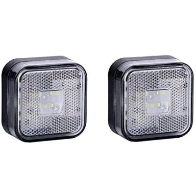 VNVIS 2 x Blanc LED carré Outline avant marqueur Marquage E lumières avec Intégré Réflecteur Camion Remorque camping-car Châssis de camion camping-car caravane VNVIS 2 x Blanc LED carré Outline avant marqueur Marquage E lumières avec Intégré Réflecteur Camion Remorque camping-car Châssis de camion camping-car caravane
