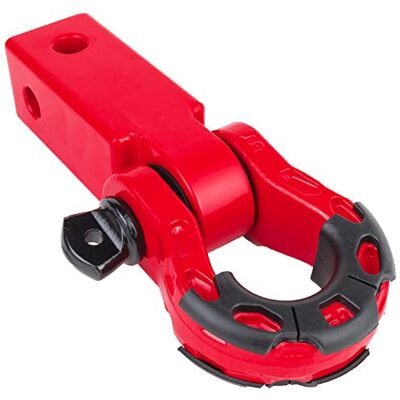 GA GEARAMERICA GearAmerica Récepteur d'attelage en aluminium 5,1 cm (rouge) 14,5 kg (16T) MBC 7,3 kg (8T) WLL remorquage et récupération robustes pour Jeep, camions et SUV Comprend une manille Mega en acier, des rondelles et une goupille GA GEARAMERICA GearAmerica Récepteur d'attelage en aluminium 5,1 cm (rouge) 14,5 kg (16T) MBC 7,3 kg (8T) WLL remorquage et récupération robustes pour Jeep, camions et SUV Comprend une manille Mega en acier, des rondelles et une goupille