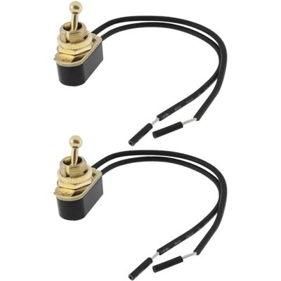 YINETTECH Lot de 2 interrupteurs à bascule robustes en laiton 6 A 120 V 2 fils pour voiture, camion, marine YINETTECH Lot de 2 interrupteurs à bascule robustes en laiton 6 A 120 V 2 fils pour voiture, camion, marine