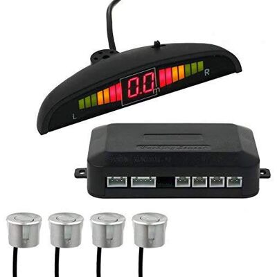 AUTOUTLET Radar de Recul Voiture Auto Capteur de Recul Voiture, Système Parcage avec Buzzer Alarme et 4 Capteurs Affichage LED, Car Parking Sensors,Silver AUTOUTLET Radar de Recul Voiture Auto Capteur de Recul Voiture, Système Parcage avec Buzzer Alarme et 4 Capteurs Affichage LED, Car Parking Sensors,Silver