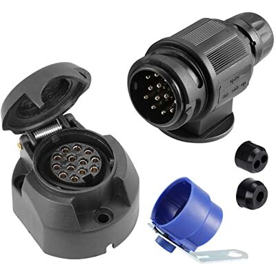SPARKMOTO 12V fiche Prise Remorque 13 Broches Étanche,Prise Remorque 13 Broches Fiche Attelage 13 Broches pour Remorque Voiture,Porte-vélo,Adaptateur Prise Remorque 13 Broches avec Support(SK1302B) SPARKMOTO 12V fiche Prise Remorque 13 Broches Étanche,Prise Remorque 13 Broches Fiche Attelage 13 Broches pour Remorque Voiture,Porte-vélo,Adaptateur Prise Remorque 13 Broches avec Support(SK1302B)