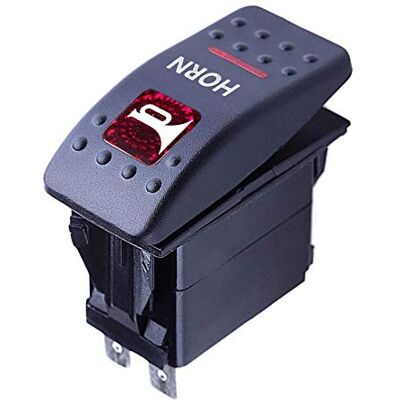 Mintice Interrupteur à Bascule Commutateur Momentané Lampe Lumière LED Rouge 12V 20A 5 Broches pour Voiture Bateau Moto (Horn Light) Mintice Interrupteur à Bascule Commutateur Momentané Lampe Lumière LED Rouge 12V 20A 5 Broches pour Voiture Bateau Moto (Horn Light)