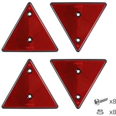 AOHEWEI 4 x Réflecteurs Arrière Rouges Triangle Réfléchissant Remorque Vis de Fixation Triangle Réflecteurs Arrière Pour Poteaux Porte Caravane Mur Bateau Camion Tracteur AOHEWEI 4 x Réflecteurs Arrière Rouges Triangle Réfléchissant Remorque Vis de Fixation Triangle Réflecteurs Arrière Pour Poteaux Porte Caravane Mur Bateau Camion Tracteur