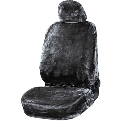 Walser Housse de siège de voiture teddy, housse de siège en fourrure artificielle, housse végétalienne en optique de fourrure anthracite Walser Housse de siège de voiture teddy, housse de siège en fourrure artificielle, housse végétalienne en optique de fourrure anthracite