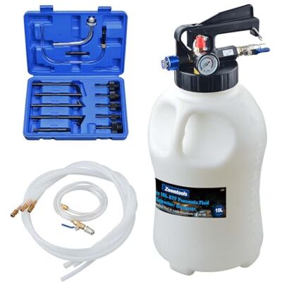 Zoomtools Pompe de transfert de fluide de transmission pneumatique de 10 L, pompe de remplissage d'huile de boîte de vitesses avec 13 adaptateurs de remplissage ATF Zoomtools Pompe de transfert de fluide de transmission pneumatique de 10 L, pompe de remplissage d'huile de boîte de vitesses avec 13 adaptateurs de remplissage ATF