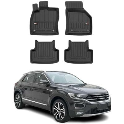 OMAC Tapis de sol en caoutchouc compatible avec VW T-ROC 2017-2025 Premium TPE 3D Tapis de voiture Noir 4X OMAC Tapis de sol en caoutchouc compatible avec VW T-ROC 2017-2025 Premium TPE 3D Tapis de voiture Noir 4X