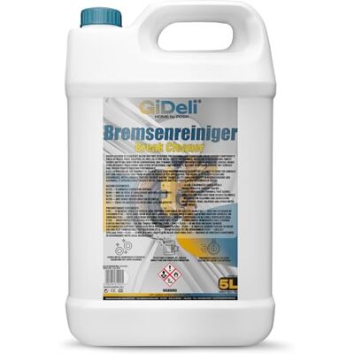 GiDeli Nettoyant pour freins Bidon de 5 l Pour voiture, moto et vélo Élimine l'huile, la graisse, la poussière de frein, les résidus de colle Dégraissant d'atelier, séchage rapide, sans GiDeli Nettoyant pour freins Bidon de 5 l Pour voiture, moto et vélo Élimine l'huile, la graisse, la poussière de frein, les résidus de colle Dégraissant d'atelier, séchage rapide, sans