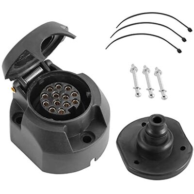 SPARKMOTO Prise remorque 13 Broches Femelle,12V Prise Attelage 13 Broches Femelle étanche,Norme ISO 11446 Adaptateur Connecteur Prise pour remorques,caravanes,avec Joint arrière Prise étanche(SK13S) SPARKMOTO Prise remorque 13 Broches Femelle,12V Prise Attelage 13 Broches Femelle étanche,Norme ISO 11446 Adaptateur Connecteur Prise pour remorques,caravanes,avec Joint arrière Prise étanche(SK13S)