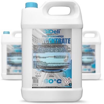 GiDeli Antigel concentré pour pare-brise 3 x 5 l Antigel -60 °C Eau de nettoyage pour protection contre le gel Nettoyant pour vitres d'hiver GiDeli Antigel concentré pour pare-brise 3 x 5 l Antigel -60 °C Eau de nettoyage pour protection contre le gel Nettoyant pour vitres d'hiver