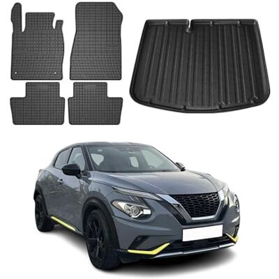 OMAC Tapis de coffre de voiture tous temps Compatible avec Nissan Juke 2019-2022 Ajustement 3D Bord haut En caoutchouc Pour toutes les saisons Noir TPE OMAC Tapis de coffre de voiture tous temps Compatible avec Nissan Juke 2019-2022 Ajustement 3D Bord haut En caoutchouc Pour toutes les saisons Noir TPE