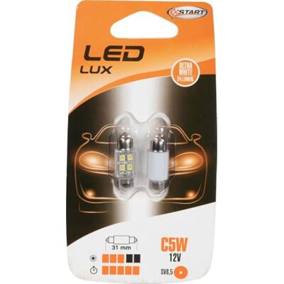 START 6 LED Ampoule Auto - Forme Siluro, 12V, 1,5W - Ampoule Auto START 6 LED Ampoule Auto - Forme Siluro, 12V, 1,5W - Ampoule Auto