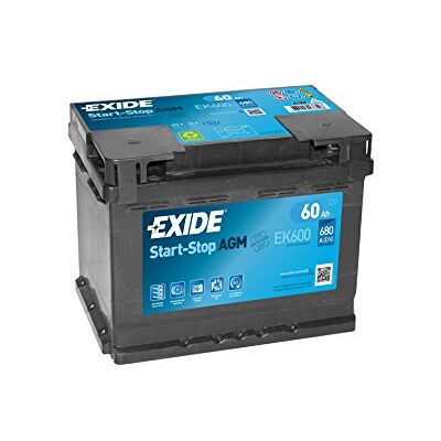 Exide Technologies AGM EK600 Batterie de Voiture 60Ah 680A Start Stop Exide Technologies AGM EK600 Batterie de Voiture 60Ah 680A Start Stop