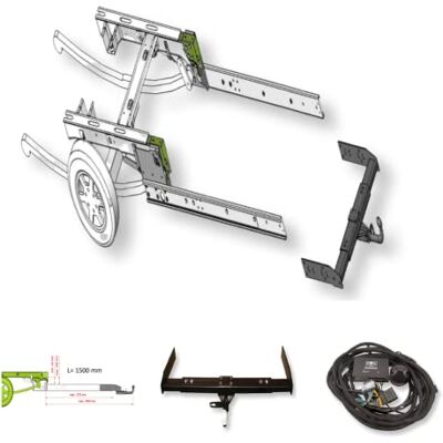 SMV-Metall GmbH Attelage de remorque variable pour camping-cars Sunlight Ducato, Peugeot Boxer, Citroën Jumper à partir de 2006, avec rallonge de cadre L = 1500 mm et kit électrique 13 broches spécifique au véhicule SMV-Metall GmbH Attelage de remorque variable pour camping-cars Sunlight Ducato, Peugeot Boxer, Citroën Jumper à partir de 2006, avec rallonge de cadre L = 1500 mm et kit électrique 13 broches spécifique au véhicule
