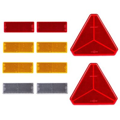 BEIJISTAR Reflectore Remorque, 2 réflecteurs auto-adhésifs triangulaires rouge, 2 x rouge, 4 x jaune, 2 x blanc Réflecteurs autocollants rectangulaires, réflecteurs pour remorque camion, caravane RV BEIJISTAR Reflectore Remorque, 2 réflecteurs auto-adhésifs triangulaires rouge, 2 x rouge, 4 x jaune, 2 x blanc Réflecteurs autocollants rectangulaires, réflecteurs pour remorque camion, caravane RV