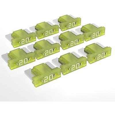 AUPROTEC Mini LP Fusibles à lame 2A 30A fusible enfichable d'automobile choix : 20A ampère jaune, 10 pcs AUPROTEC Mini LP Fusibles à lame 2A 30A fusible enfichable d'automobile choix : 20A ampère jaune, 10 pcs