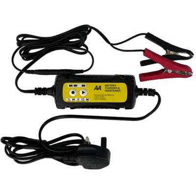 AA Chargeur de batterie de voiture 1,5 A 6 V/12 V 4956 Prise britannique entièrement automatique avec pinces crocodiles connecteurs à œillets utilisés par Patrols AA Chargeur de batterie de voiture 1,5 A 6 V/12 V 4956 Prise britannique entièrement automatique avec pinces crocodiles connecteurs à œillets utilisés par Patrols