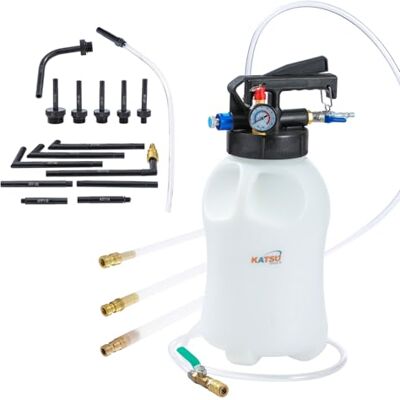 KATSU Tools Kit pompe de transfert de fluide de transmission pneumatique 6 L, remplissage d'huile ATF et extracteur de liquide avec adaptateurs de remplissage Kit de système de recharge 450837 KATSU Tools Kit pompe de transfert de fluide de transmission pneumatique 6 L, remplissage d'huile ATF et extracteur de liquide avec adaptateurs de remplissage Kit de système de recharge 450837