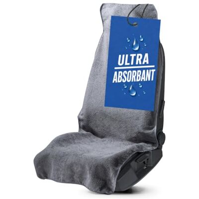 Walser Housse de siège avant de voiture en tissu éponge, lavable, housse de siège de voiture, universelle, housse de protection pour siège avant, 1 pièce, gris Walser Housse de siège avant de voiture en tissu éponge, lavable, housse de siège de voiture, universelle, housse de protection pour siège avant, 1 pièce, gris
