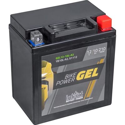 Intact Bike-Power GEL12-10L-A2, CB10L-A2, 51112, 12 V 10 Ah, 210 A (EN), Batterie GEL de haute qualité avec 30% de puissance de démarrage en plus, batterie GEL sans entretien Intact Bike-Power GEL12-10L-A2, CB10L-A2, 51112, 12 V 10 Ah, 210 A (EN), Batterie GEL de haute qualité avec 30% de puissance de démarrage en plus, batterie GEL sans entretien