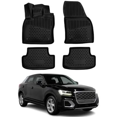 OMAC Tapis de sol en caoutchouc Compatible avec Audi Q2 2017-2025 TPE Noir 4X OMAC Tapis de sol en caoutchouc Compatible avec Audi Q2 2017-2025 TPE Noir 4X