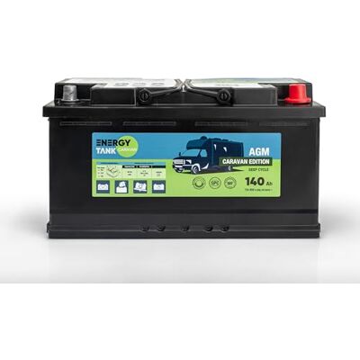 EnergyTank ENERGY TANK Batterie de voiture, AGM, 12 V, 140 Ah, efficace, grande capacité, pour caravane EnergyTank ENERGY TANK Batterie de voiture, AGM, 12 V, 140 Ah, efficace, grande capacité, pour caravane