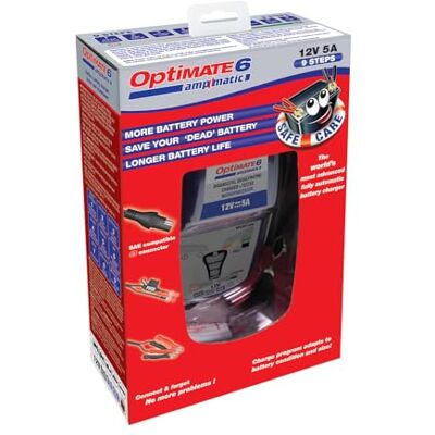 OptiMate 6 AmpMatic Chargeur de batterie automatique intelligent 12 V pour moto et voiture OptiMate 6 AmpMatic Chargeur de batterie automatique intelligent 12 V pour moto et voiture
