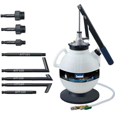 Zoomtools Outils de distribution de système de charge ATF manuel de 7,5 litres Kit d'outils de pompe de remplissage d'huile et de liquide de transmission automatique avec adaptateurs de remplissage ATF Zoomtools Outils de distribution de système de charge ATF manuel de 7,5 litres Kit d'outils de pompe de remplissage d'huile et de liquide de transmission automatique avec adaptateurs de remplissage ATF