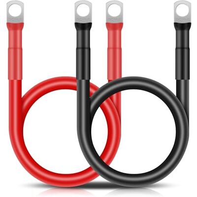 GUNGY Câble de batterie 16 mm² 50 cm Câble inverseur de batterie 12 V 5 AWG Câbles de batterie avec bornes d'anneau M8 pour voiture, camion, moto, marine, solaire, noir et rouge, 2 pièces GUNGY Câble de batterie 16 mm² 50 cm Câble inverseur de batterie 12 V 5 AWG Câbles de batterie avec bornes d'anneau M8 pour voiture, camion, moto, marine, solaire, noir et rouge, 2 pièces
