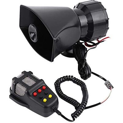 Qiilu Qii lu 7 sons haut-parleur de voiture universel haut-parleur automatique klaxon sirène pour la plupart des motos, voitures, camions Qiilu Qii lu 7 sons haut-parleur de voiture universel haut-parleur automatique klaxon sirène pour la plupart des motos, voitures, camions