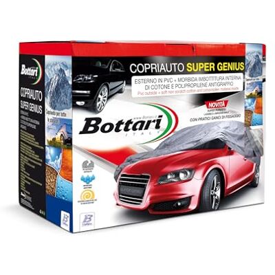 Bottari Italy Bottari SuperGenius Housse de voiture en peluche 4 saisons en PVC imperméable – Bâche de voiture avec intérieur en coton et polypropylène, anti-rayures, rembourrée et avec sangles de fixation – Taille Bottari Italy Bottari SuperGenius Housse de voiture en peluche 4 saisons en PVC imperméable – Bâche de voiture avec intérieur en coton et polypropylène, anti-rayures, rembourrée et avec sangles de fixation – Taille