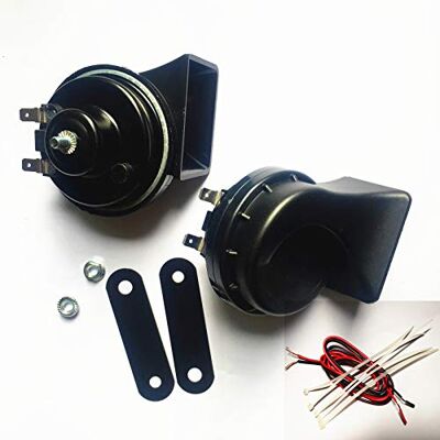 YIYDA klaxon de voiture klaxon de moto Car Horn 140DB noir haut-parleur universel corne étanche klaxon électrique Corne à air haute et basse tone avec support pour 12V camion voiture SUV moto ect YIYDA klaxon de voiture klaxon de moto Car Horn 140DB noir haut-parleur universel corne étanche klaxon électrique Corne à air haute et basse tone avec support pour 12V camion voiture SUV moto ect