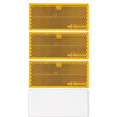 Your Day Mate Réflecteurs à Coller, 4 Pièces, Orange, 70 x 30 mm, avec Marque d'Homologation E, Réflecteur de Sécurité pour Remorque, Caravane, Poteau, Œil de Chat Droite Gauche, Trailer Reflector, catadioptre Your Day Mate Réflecteurs à Coller, 4 Pièces, Orange, 70 x 30 mm, avec Marque d'Homologation E, Réflecteur de Sécurité pour Remorque, Caravane, Poteau, Œil de Chat Droite Gauche, Trailer Reflector, catadioptre